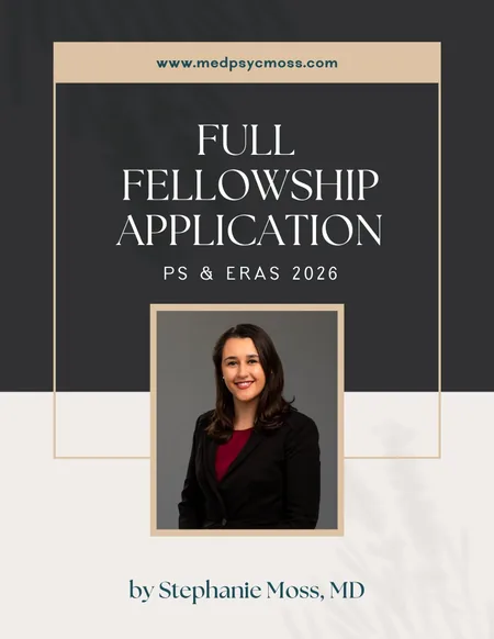 Cover of the full 2026 fellowship application, personal statement and ERAS example.